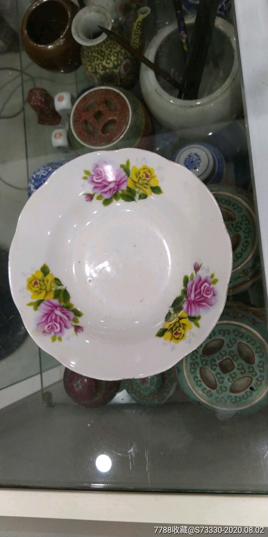 80年代花卉碟子一块