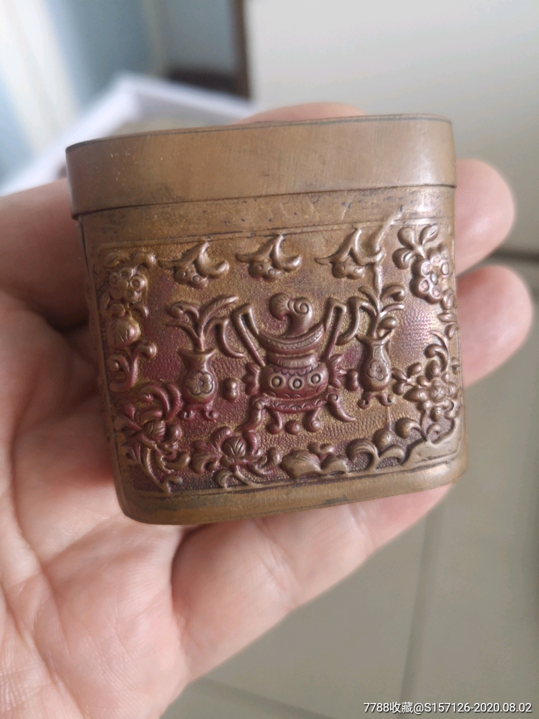 民国紫铜大烟盒