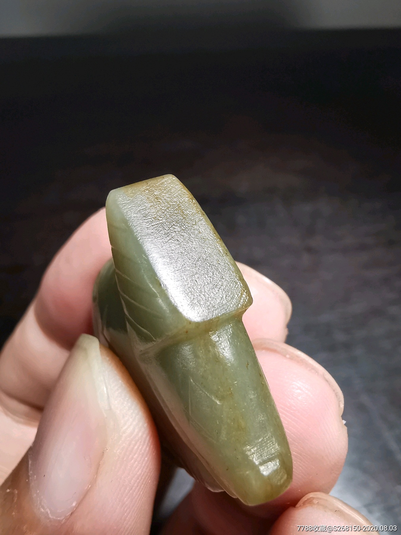 商周风格高古玉和田玉阴刻玉兽挂件把件古玉老玉