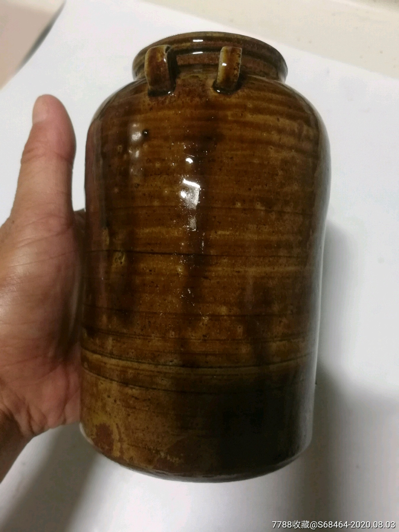 解放初期高145厘米四系酱釉色罐一个