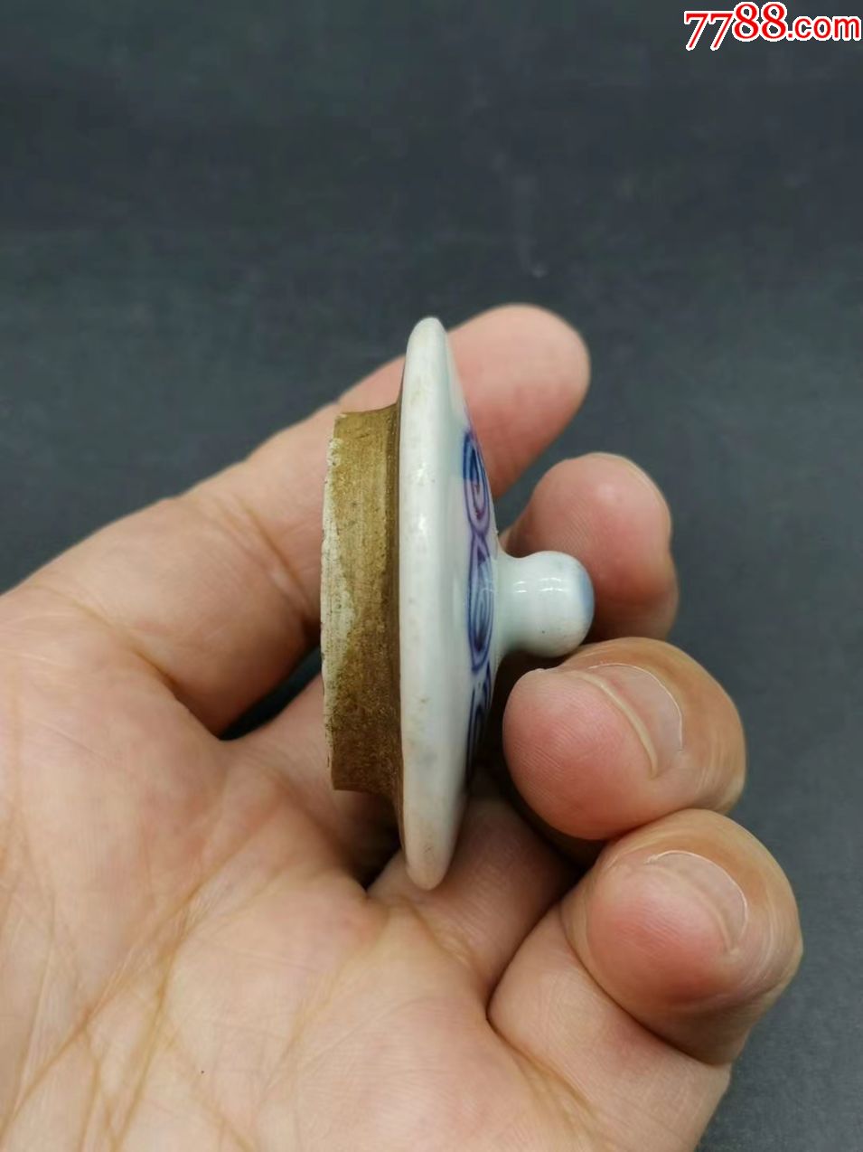 清早期青花茶壶盖
