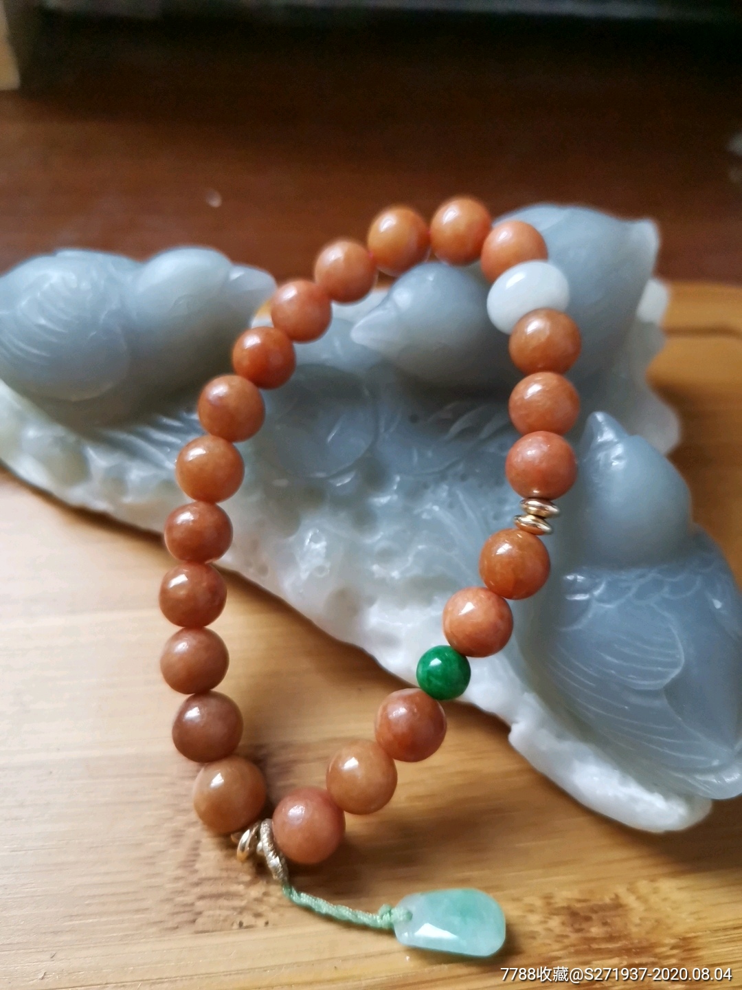 【精品】翡翠a货红翡手串新品