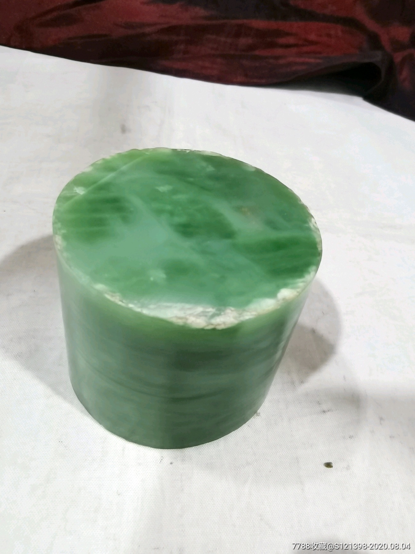 和田碧玉镯子芯料直径5厘米高45厘米