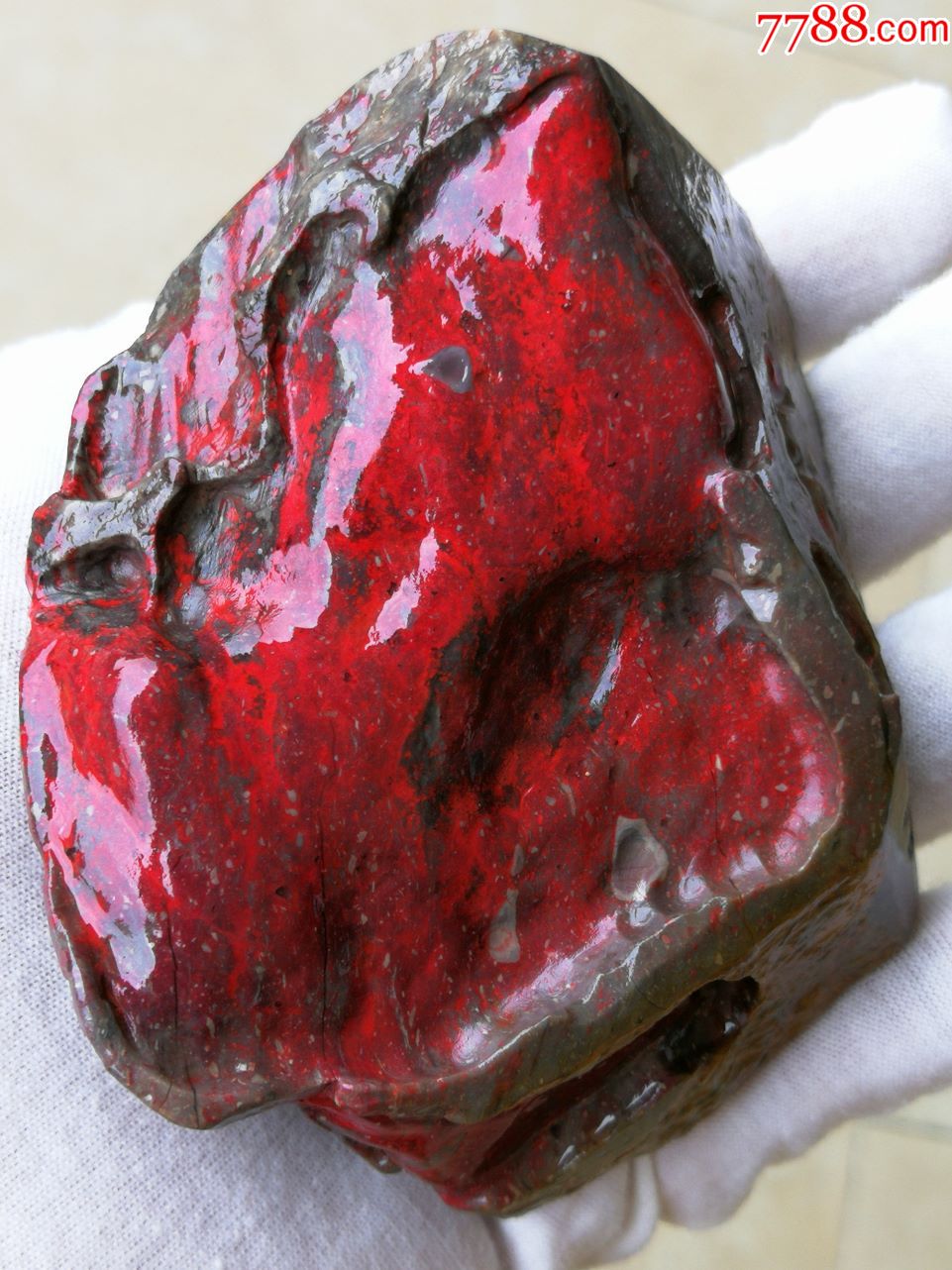 昌化大红鸡血石毛料468g(老货,软 软刚,色味极好!
