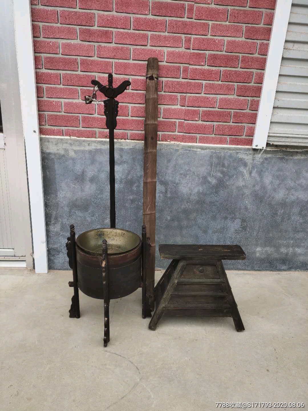 清代剃头挑子一套