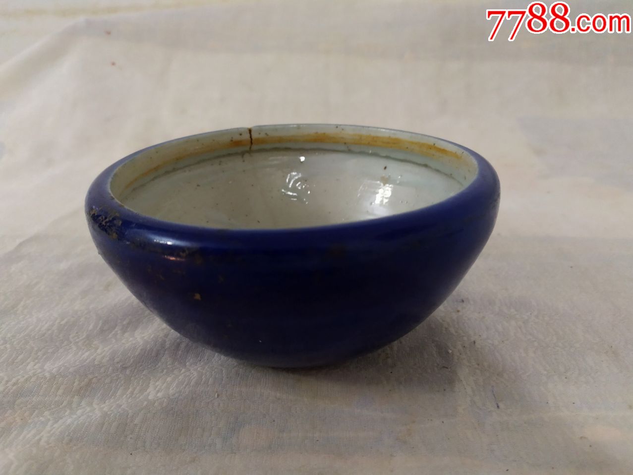6037清代蓝釉香炉_蓝釉瓷_汉唐老普古玩店【7788旧书网】
