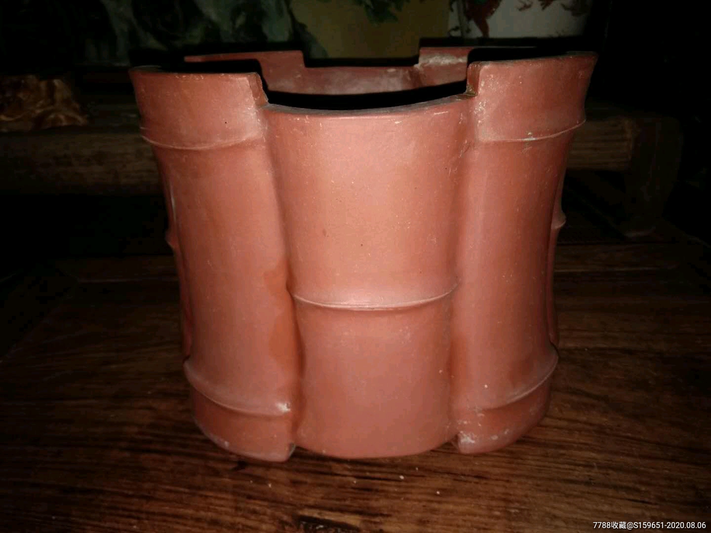 文革紫砂花盆有修补看图