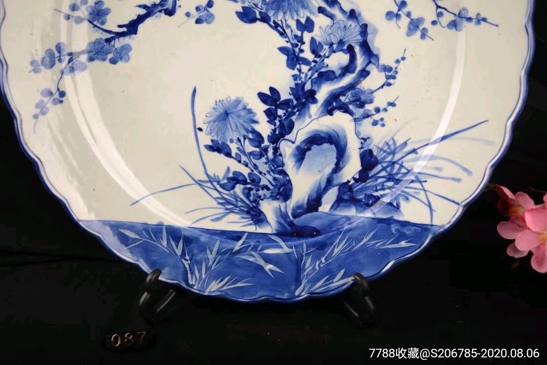 精品青花花鳥大盤,寫意畫法,手工拉坯,青花髮色精美,家居裝飾_青花瓷