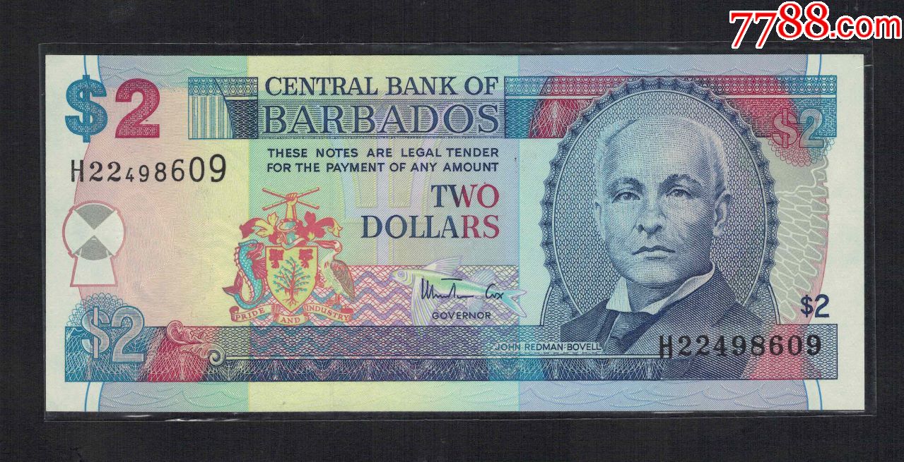 巴巴多斯1999年2元年份少unc