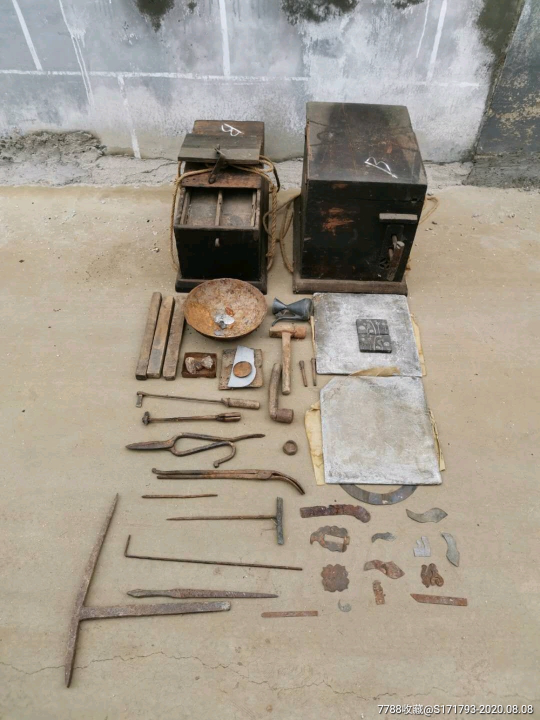 清代制作锡壶工具挑子一套