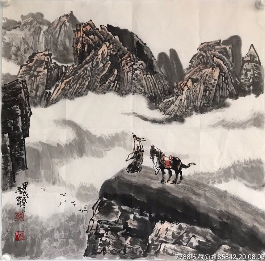 雷春软页68*68,纯手绘_人物国画原作_第1张_7788字画网