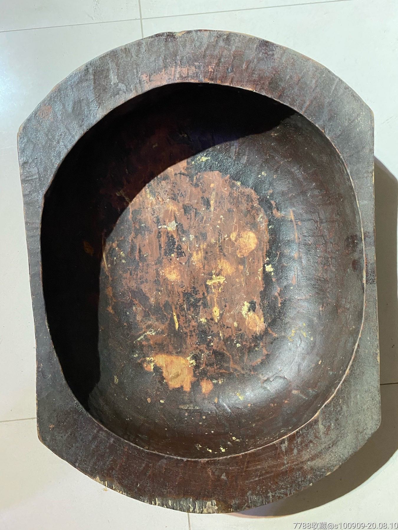 老整块木挖的木盆-价格:580元-se74790503-木桶/木盆-零售-7788木艺