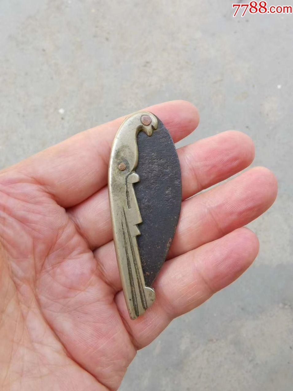 清代鹦鹉铜裁纸刀