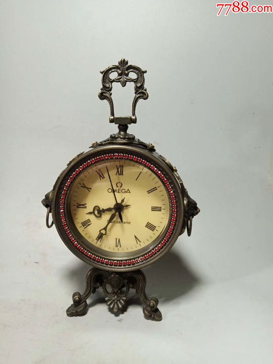 老瑞士欧米茄铜上链机械钟,正常行驶_座钟/落地钟_第1张_7788相机收藏