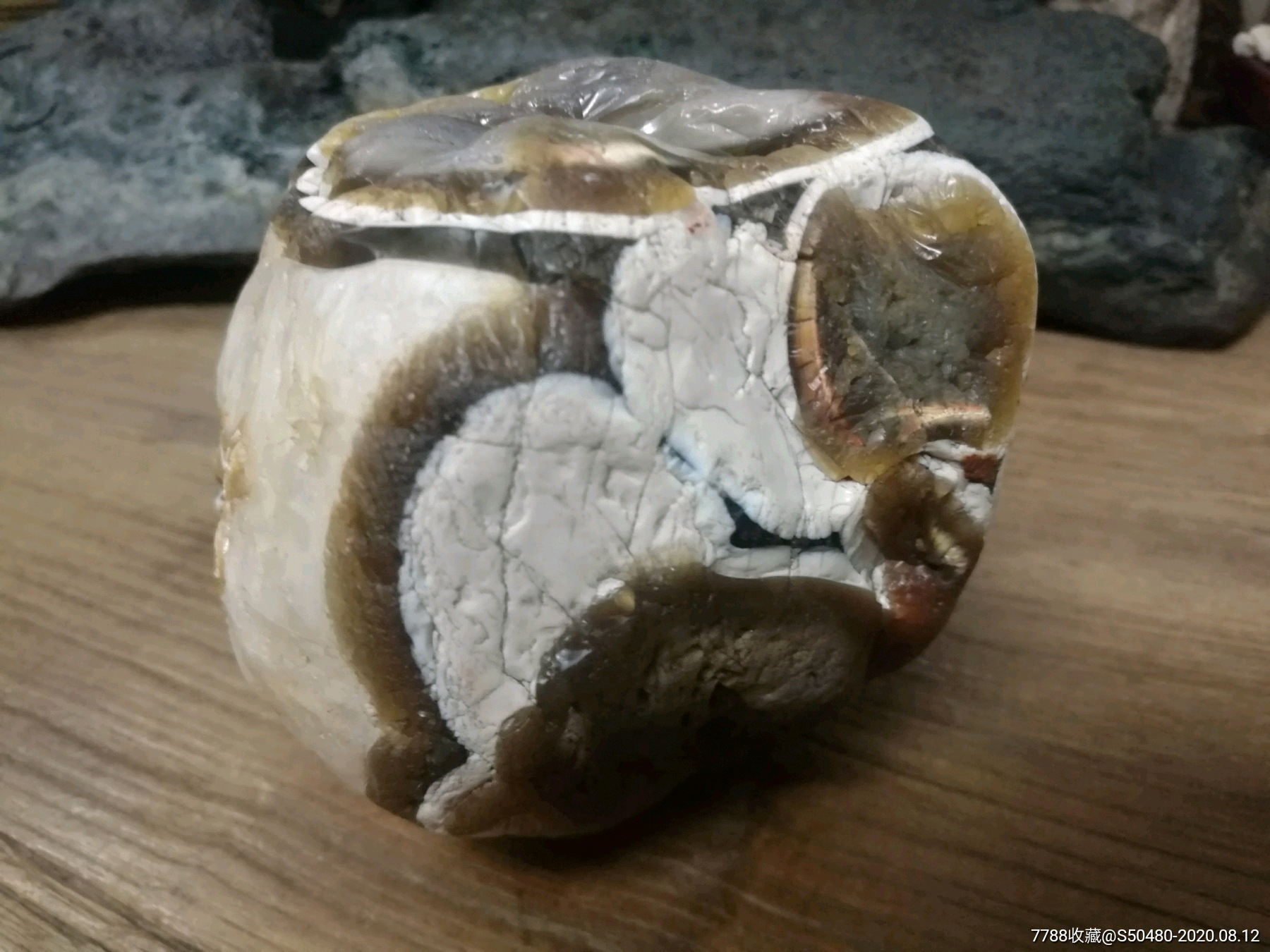 奇石玛瑙水晶共生原石内蒙阿拉善戈壁石天然纹路玛瑙石