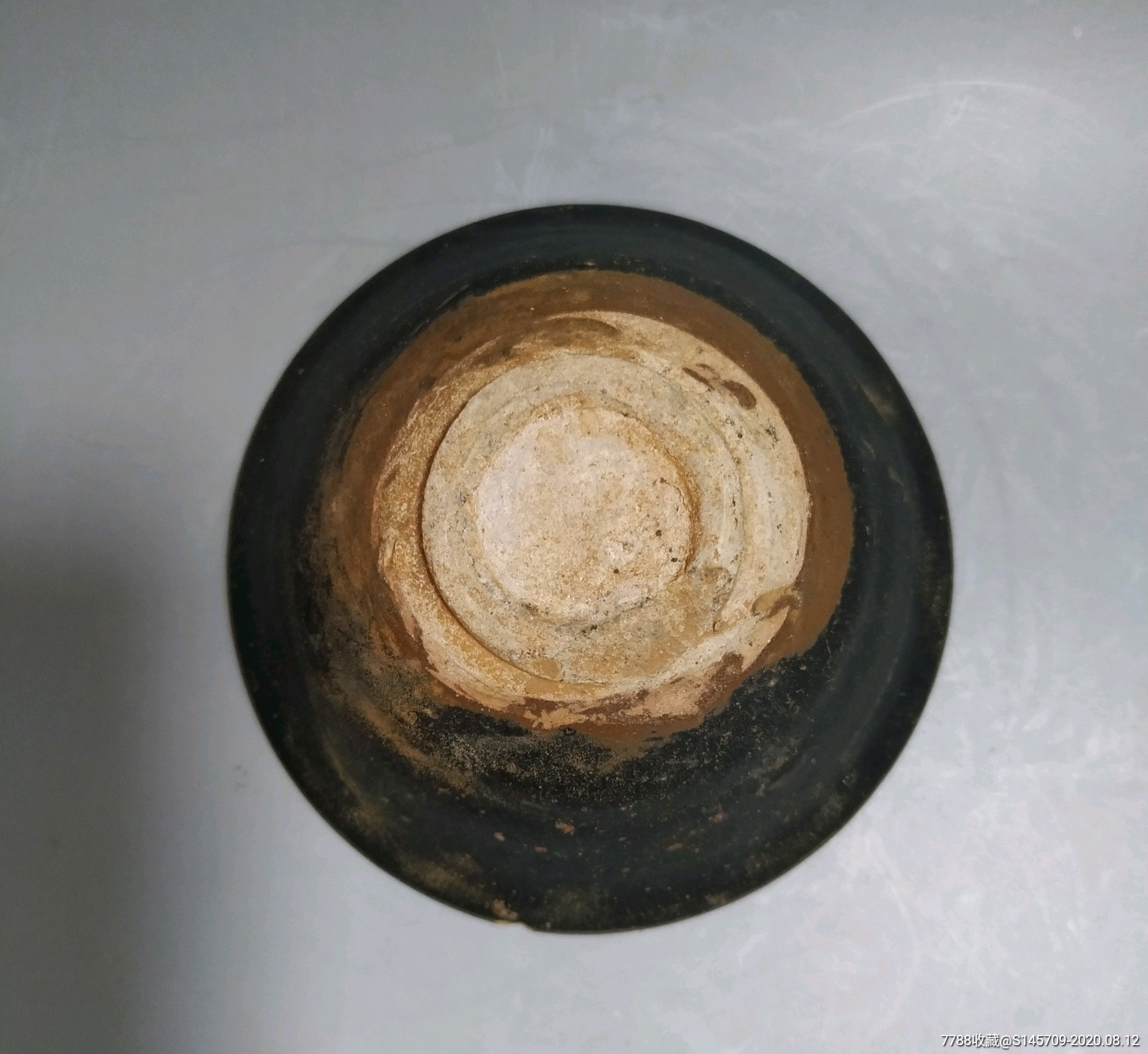 宋代吉州窑黑釉盏老窑茶盏大开门一眼货不倒翁器形秀气惜有一小飞皮