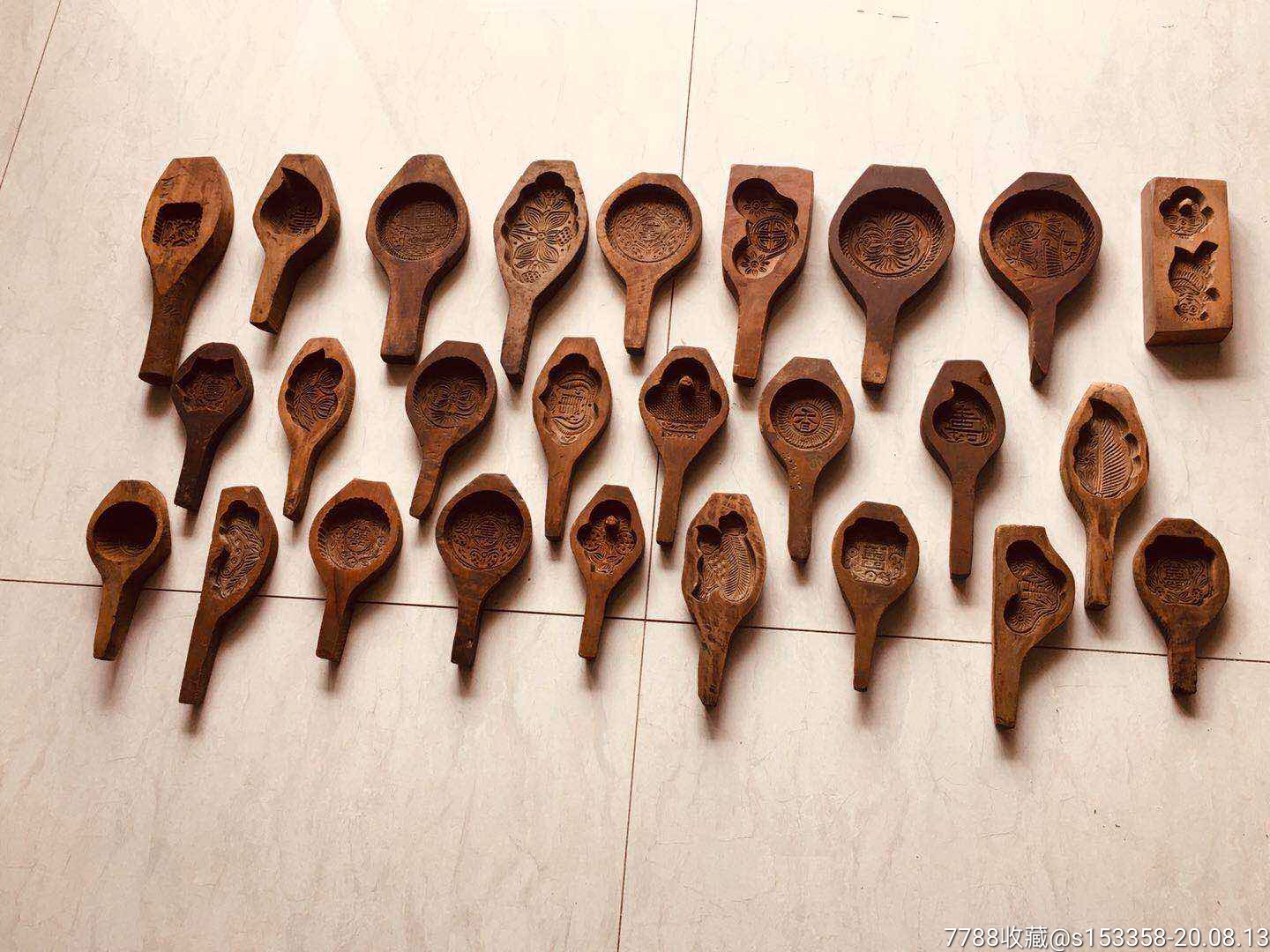 民国时期梨木火烧模子26个