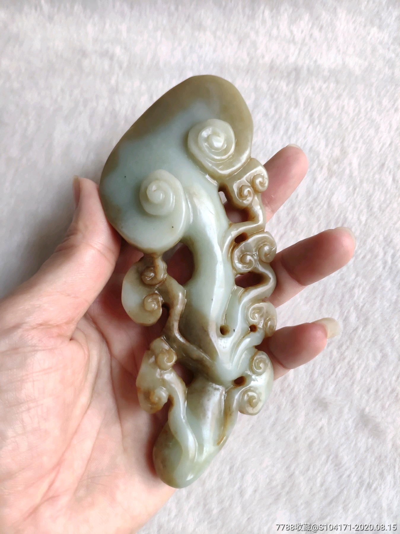 古玉老玉和田玉糖白玉如意把件明清老玉件玉器_价格