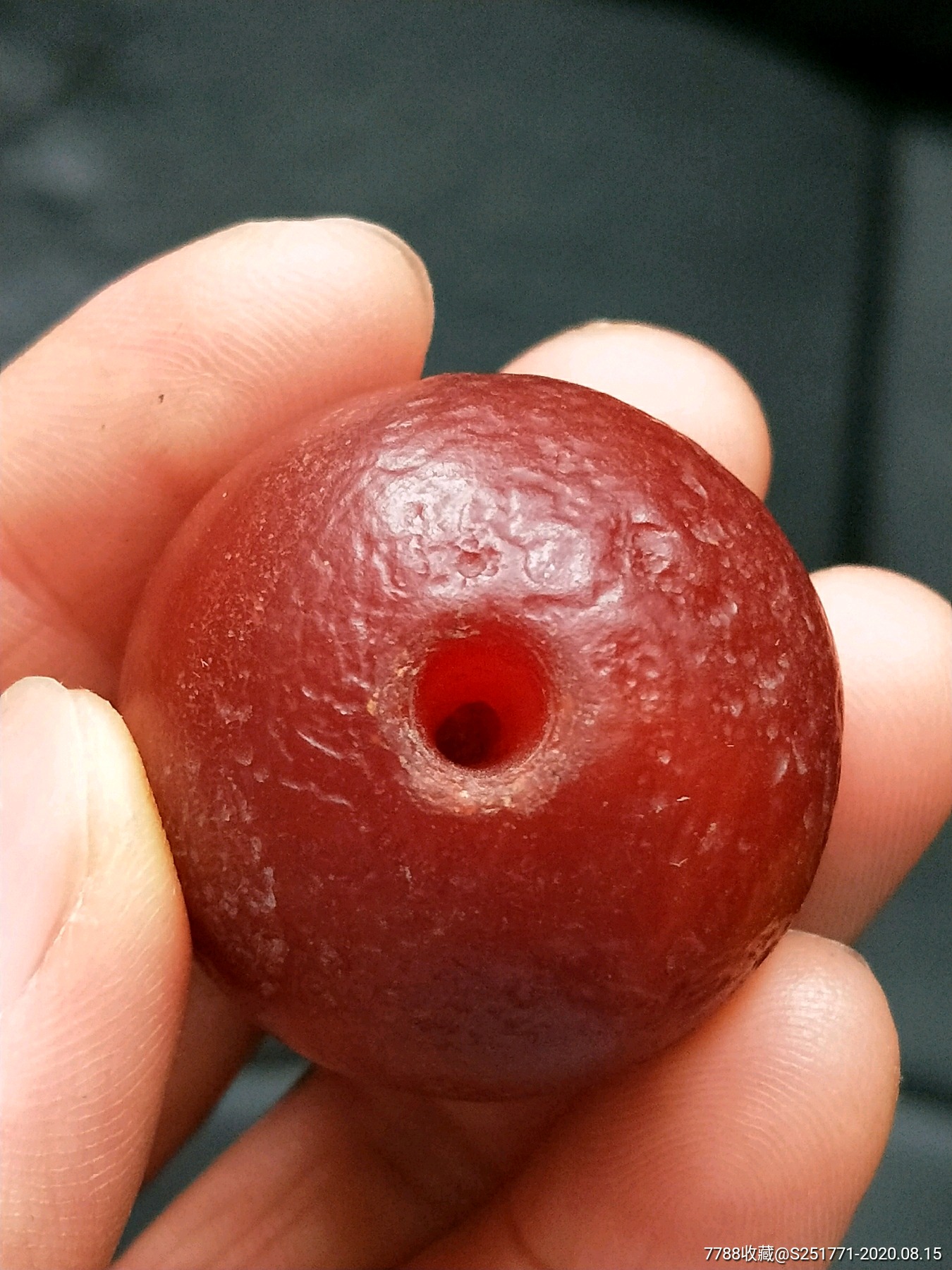 老玛瑙三通珠子一个,-价格:298元-se74887472-玛瑙-零售-7788棋牌玩具