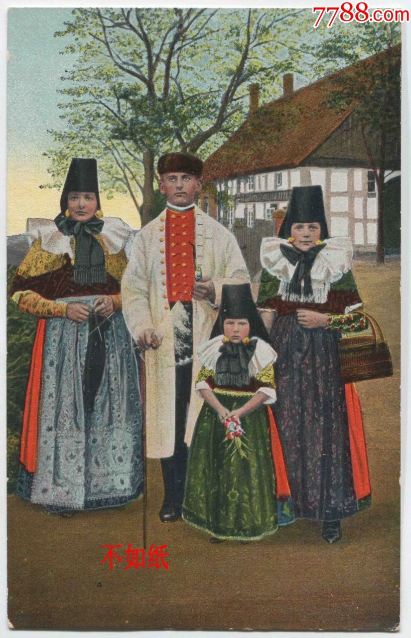 德国19001920s空白明信片绍姆堡利珀民间服饰card02