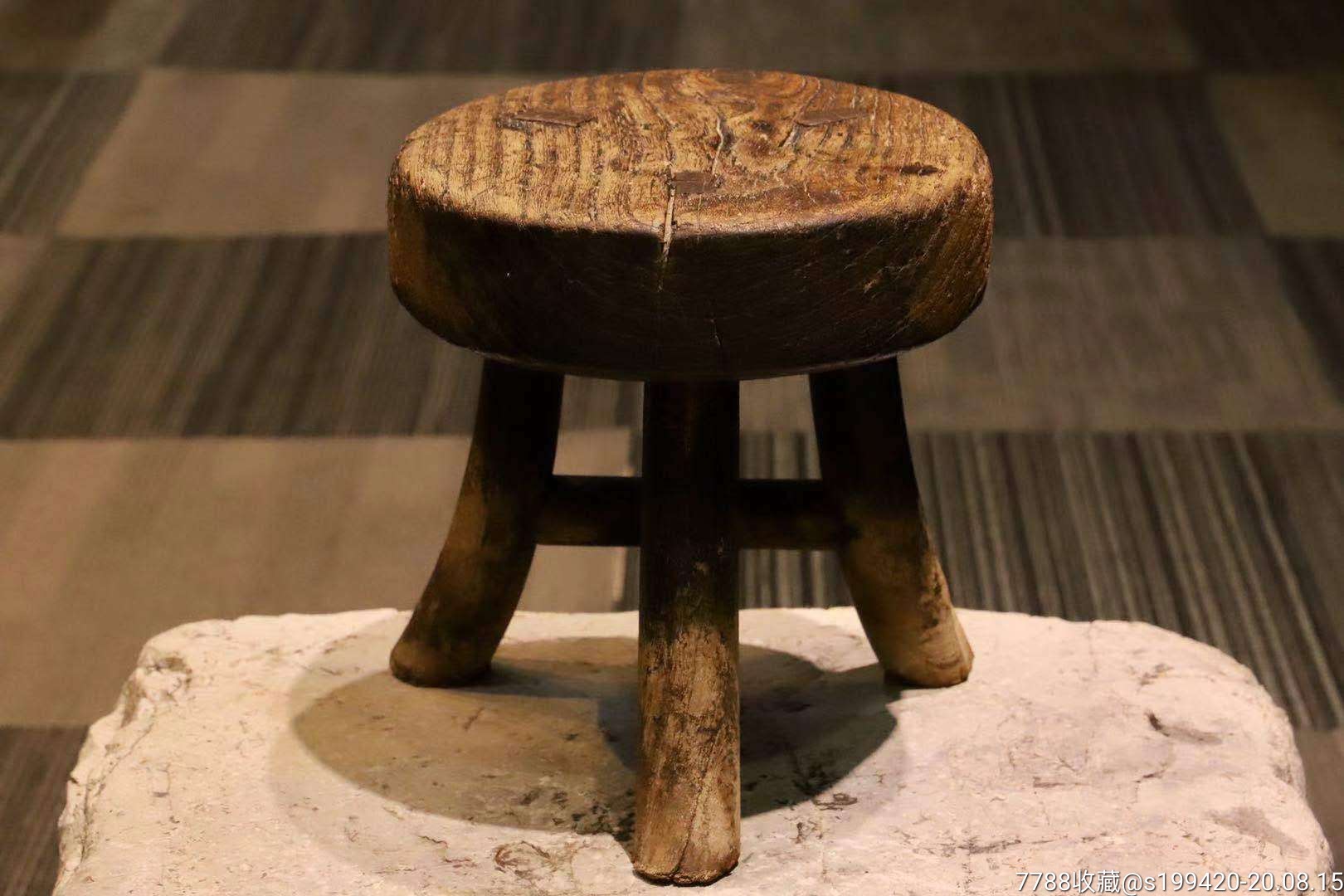 清精美小圆凳圆腿并且外扎牢固结实面直径21厚6高22香椿木