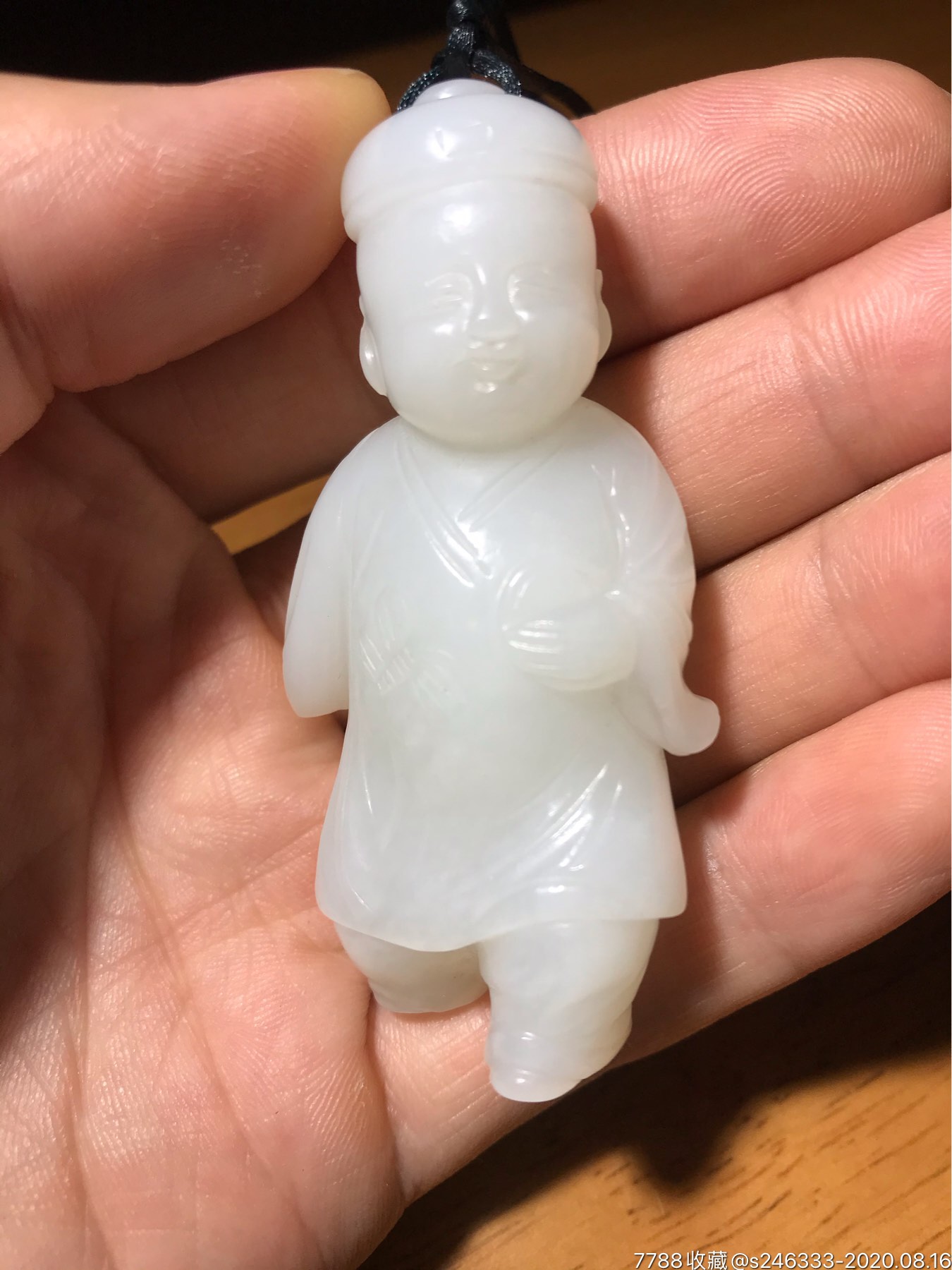 清代和田羊脂玉童子