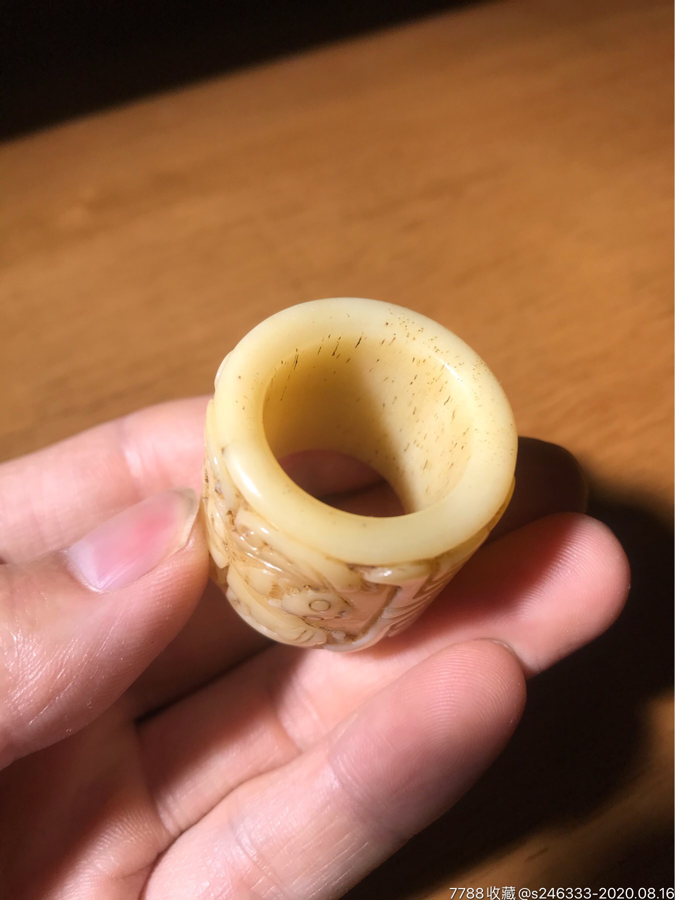 清代骨雕福寿扳指