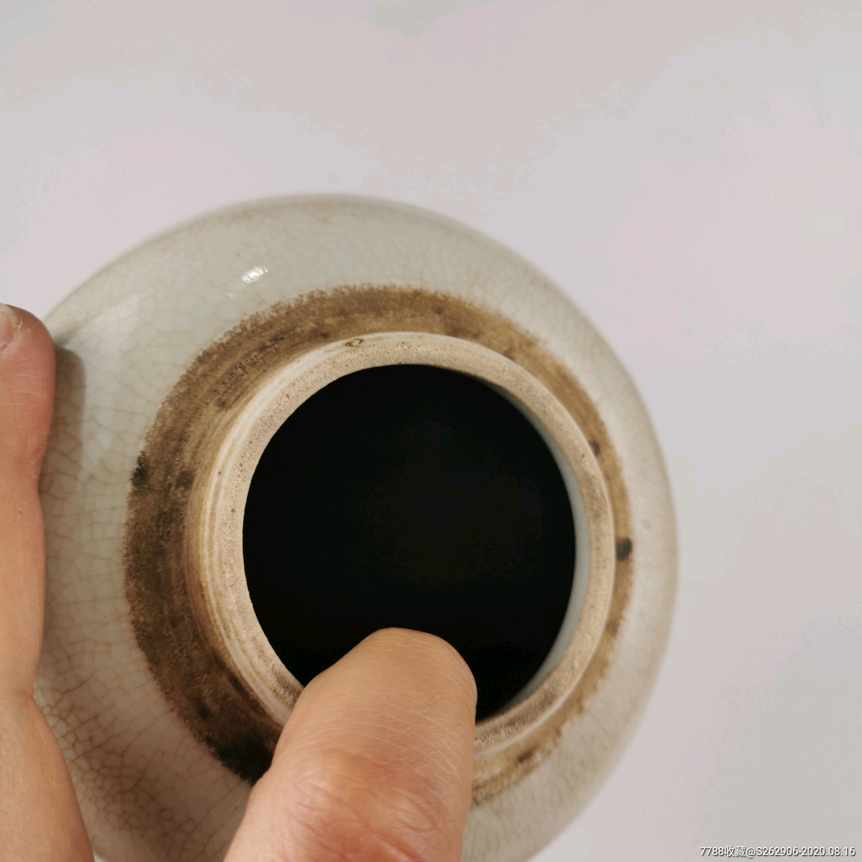 晚清民国白瓷茶叶罐白釉开片盖罐古玩古董老瓷器瓷罐