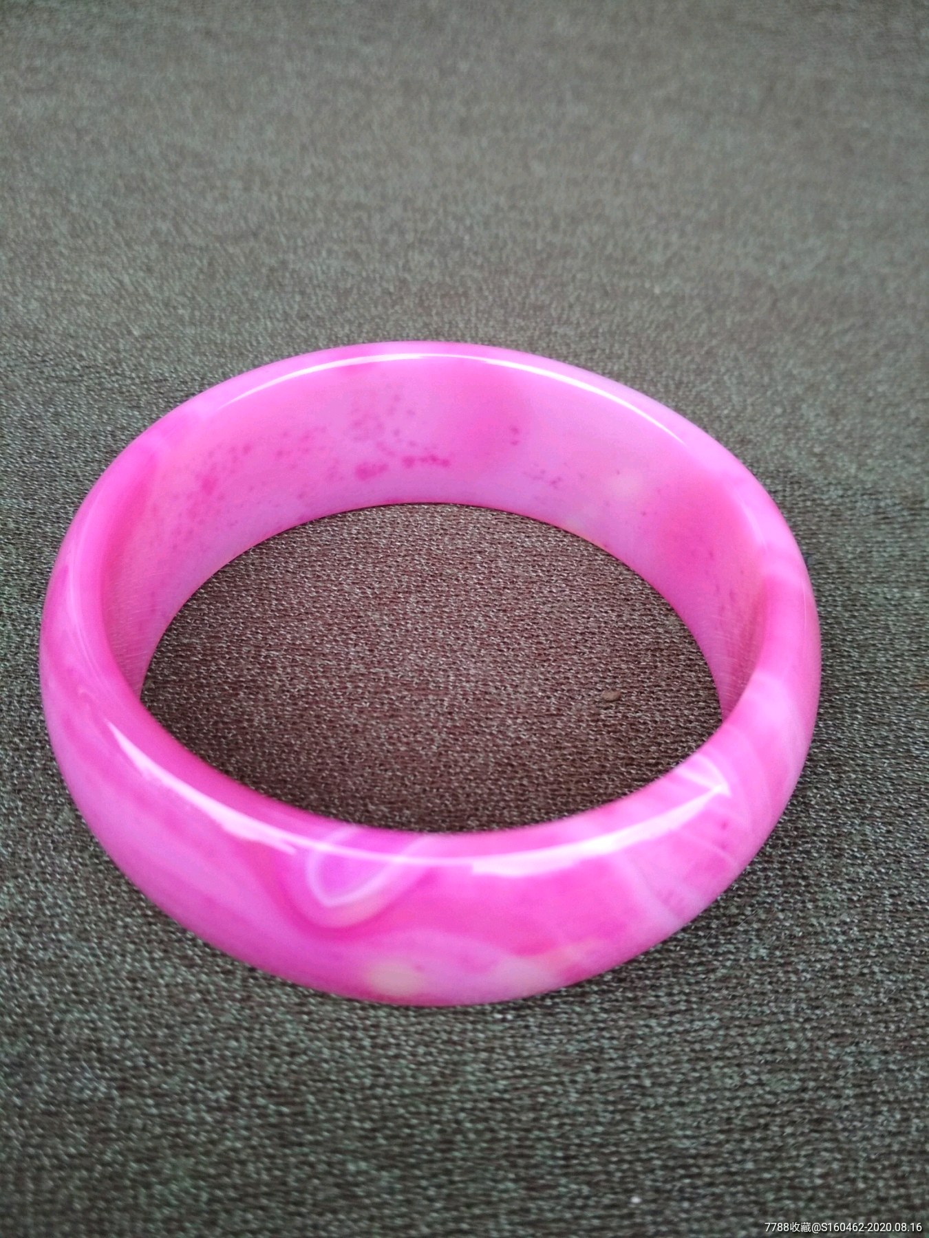 漂亮的玫瑰红玛瑙手镯-价格:320.