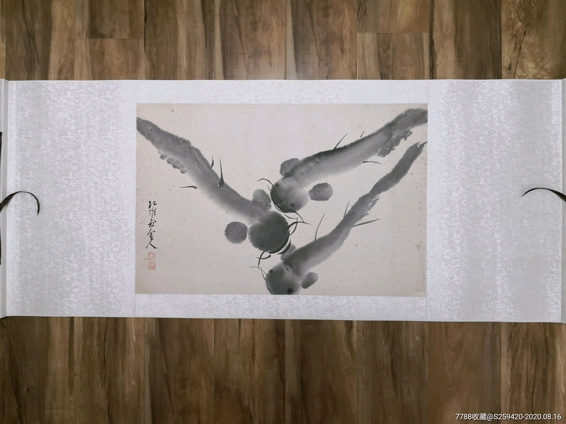 潘觐缋(三鱼图)_花鸟国画原作_第1张_7788字画网