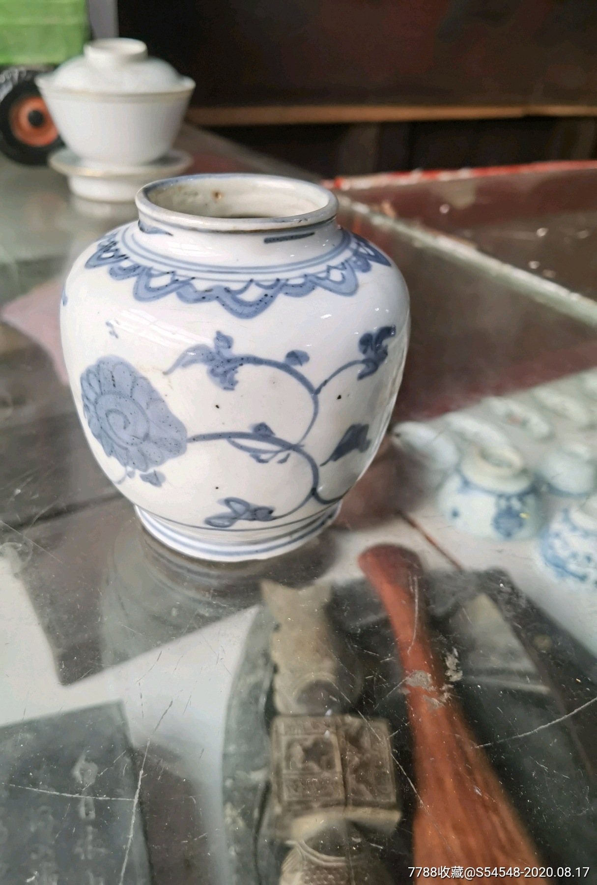 明,万历青花罐,全品三包安全到家,9x8.5cm