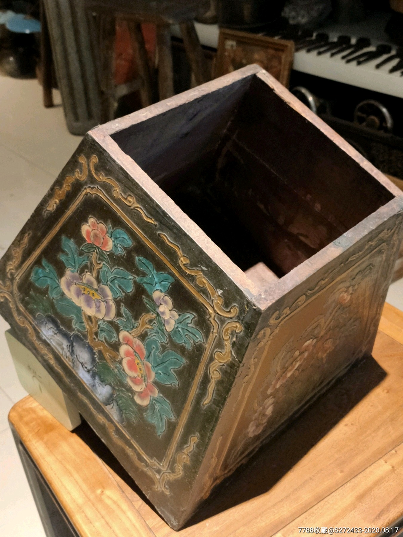 漆描花四方米斗漆描花四方米斗描花工艺精美手感强特具民族风格适合