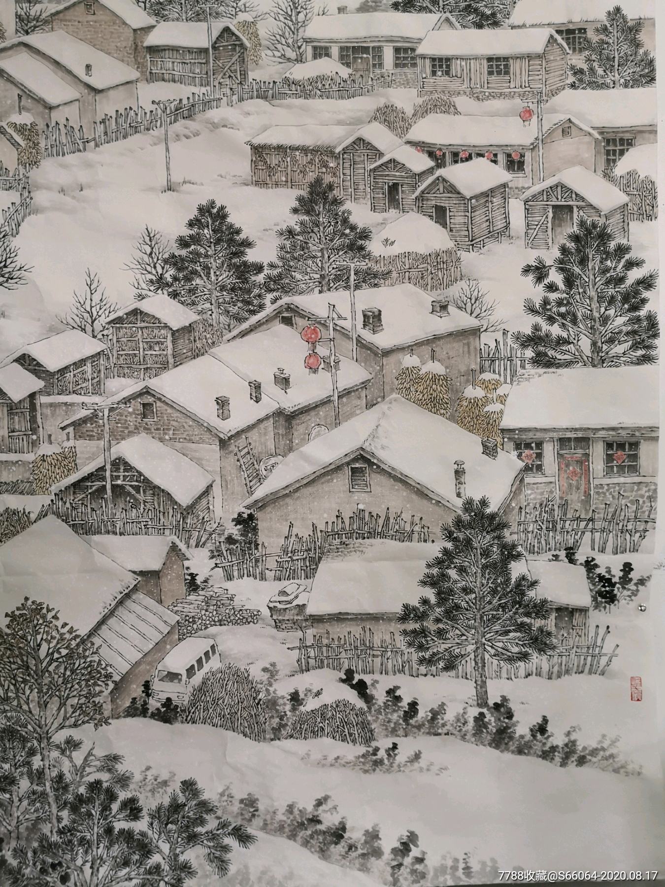 【东北一记忆中的家园】原创作品_山水国画原作_第2张_7788字画网