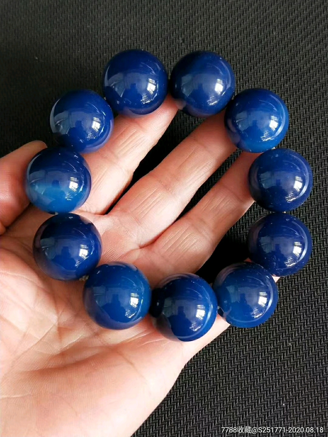 民国时期海蓝玛瑙珠子