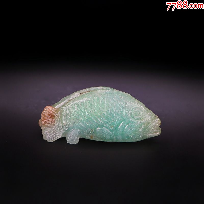 晚清天然翡翠翠玉圆雕双鱼玉佩挂件挂坠古玉老玉收藏翡翠