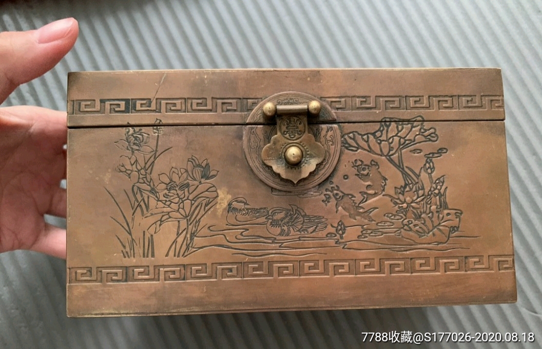 清代紫铜首饰盒百宝箱