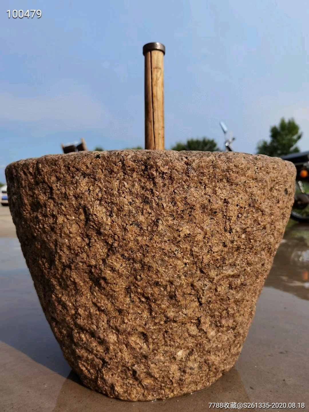 收的花岗岩大号石臼包浆自然老