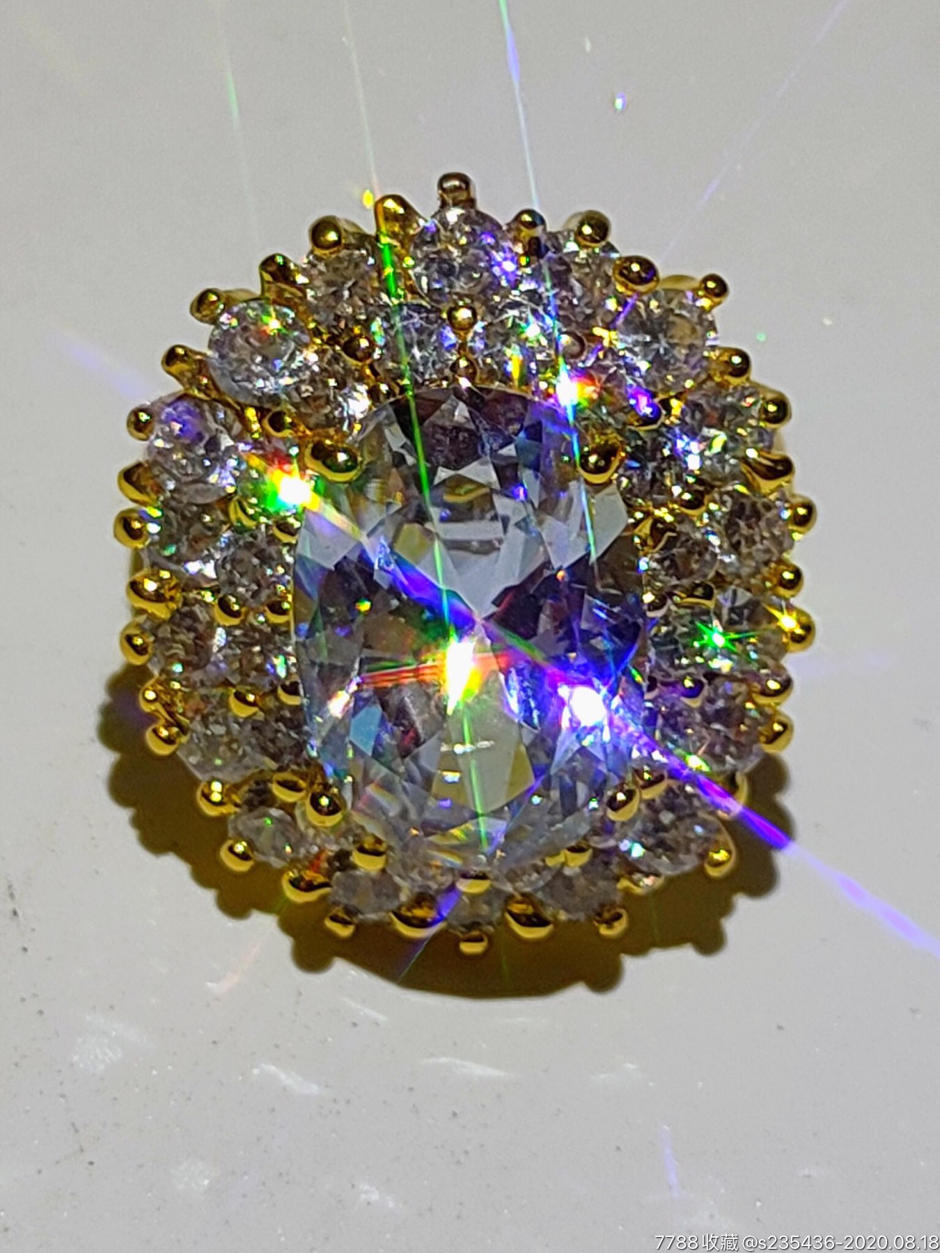 大漆楠木描金盒装银鎏金镶天然七彩钻石戒指_戒指_图片欣赏_收藏价值
