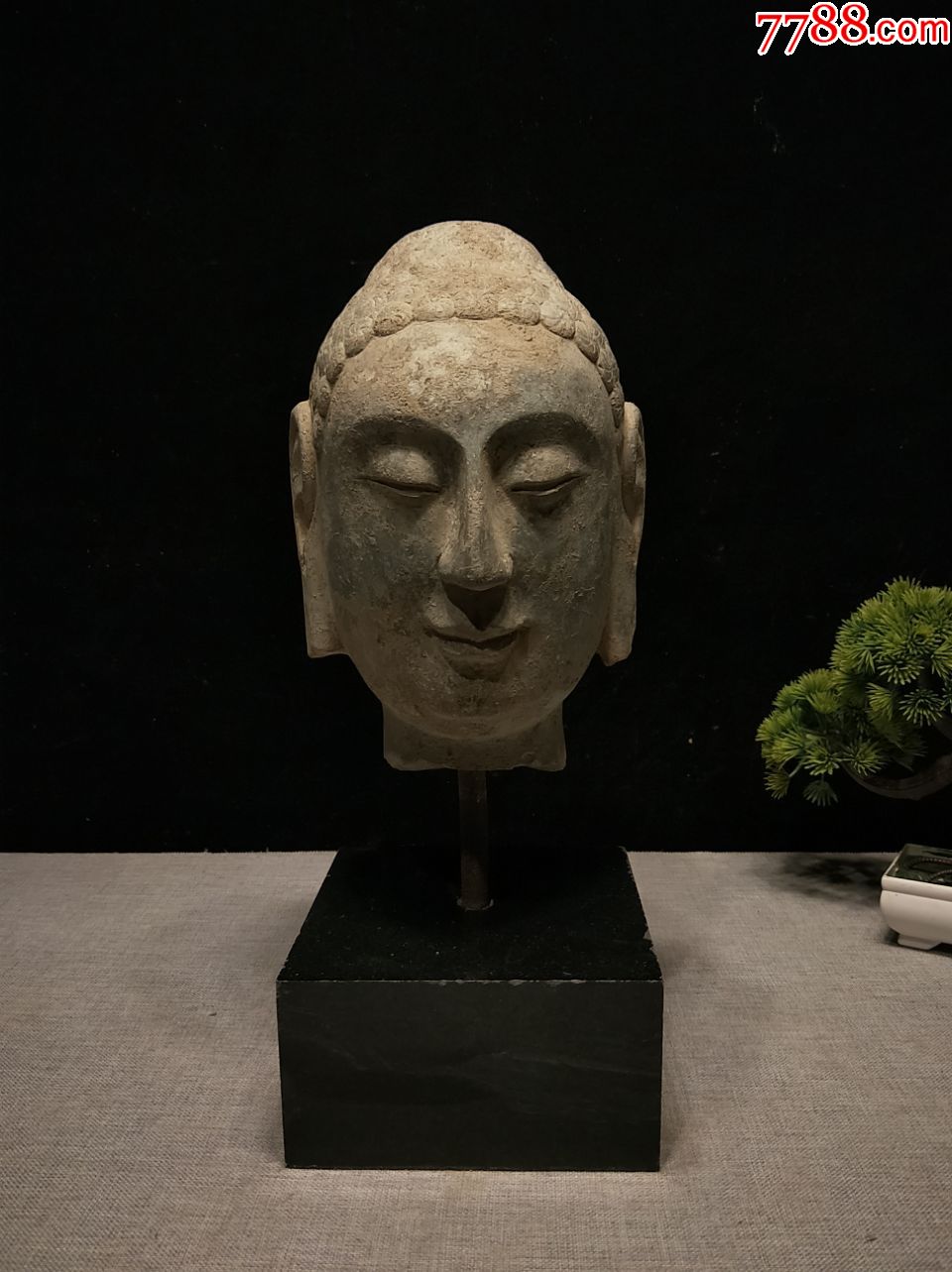 精美青石青州佛头