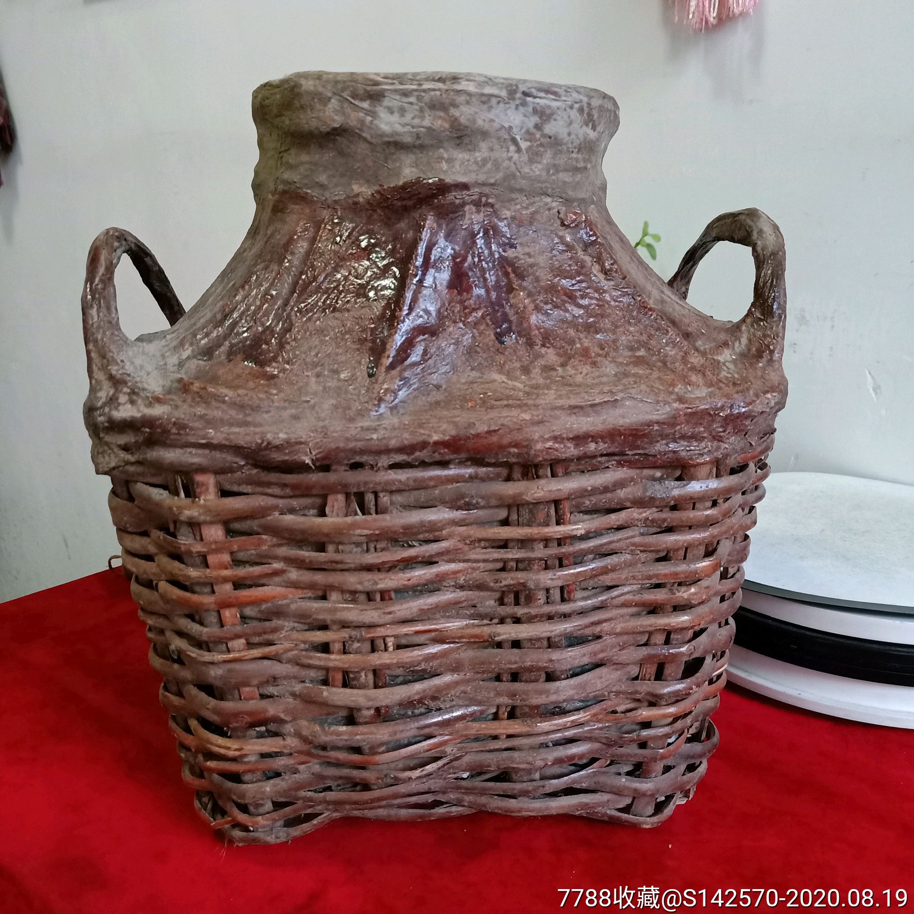 民国柳编酒篓子品相完整如图保老保真
