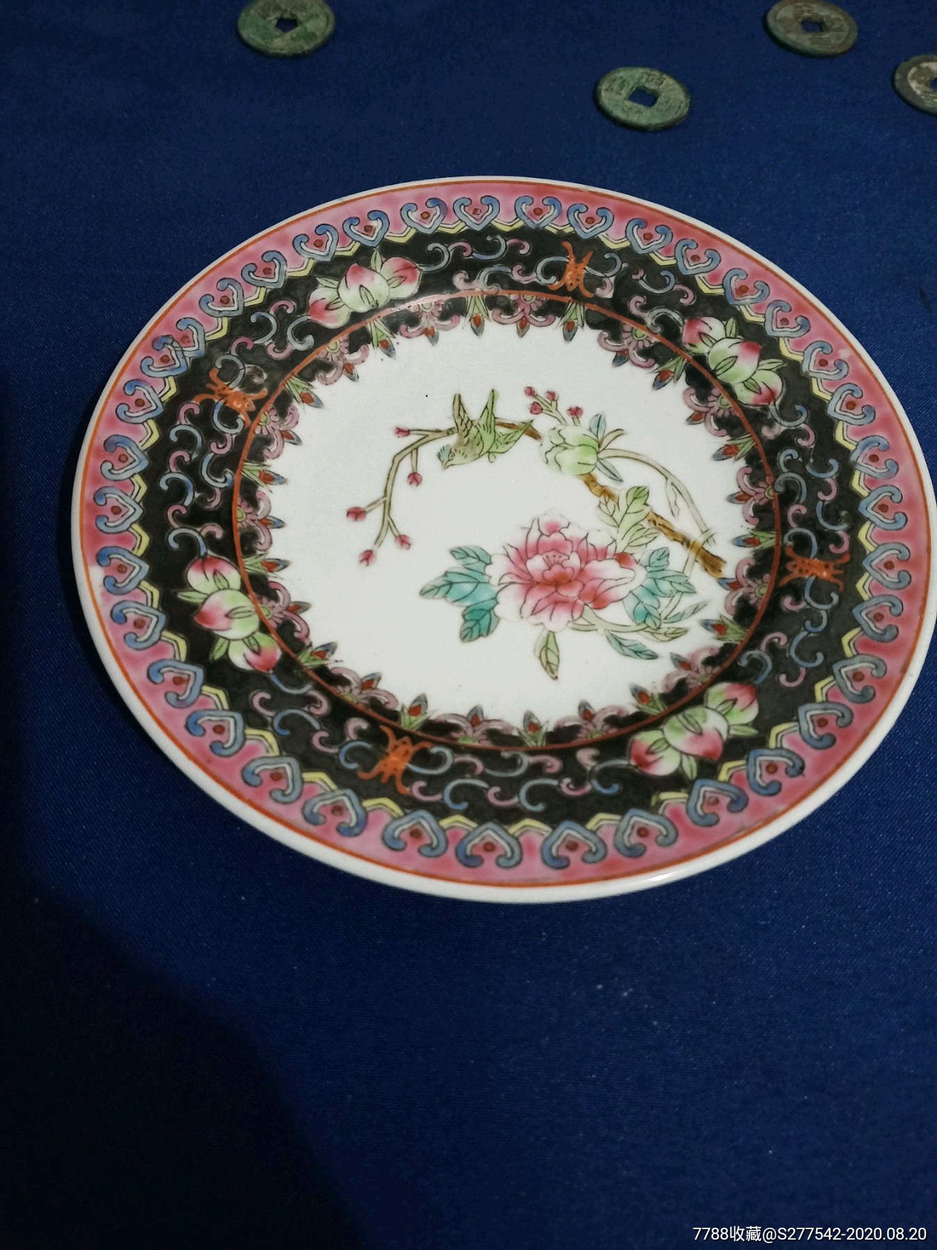 粉彩富贵牡丹磁盘一直_彩绘瓷/彩瓷_收藏价格_鉴定交易_7788瓷器网