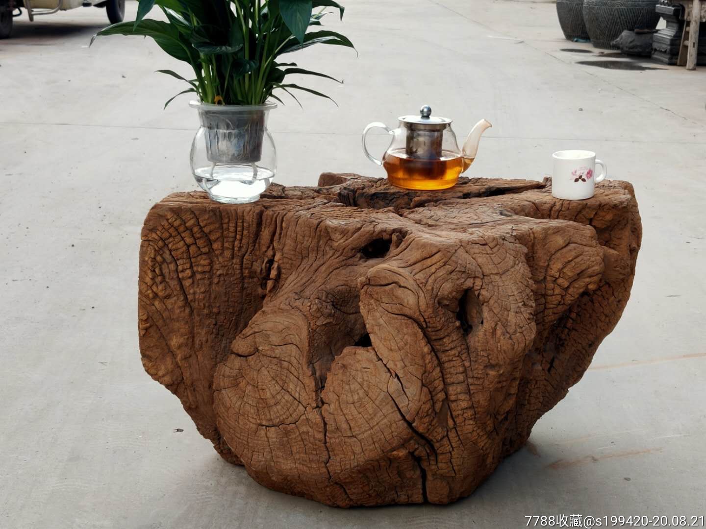 百年风化槐木可做茶台花几非常平稳超靓