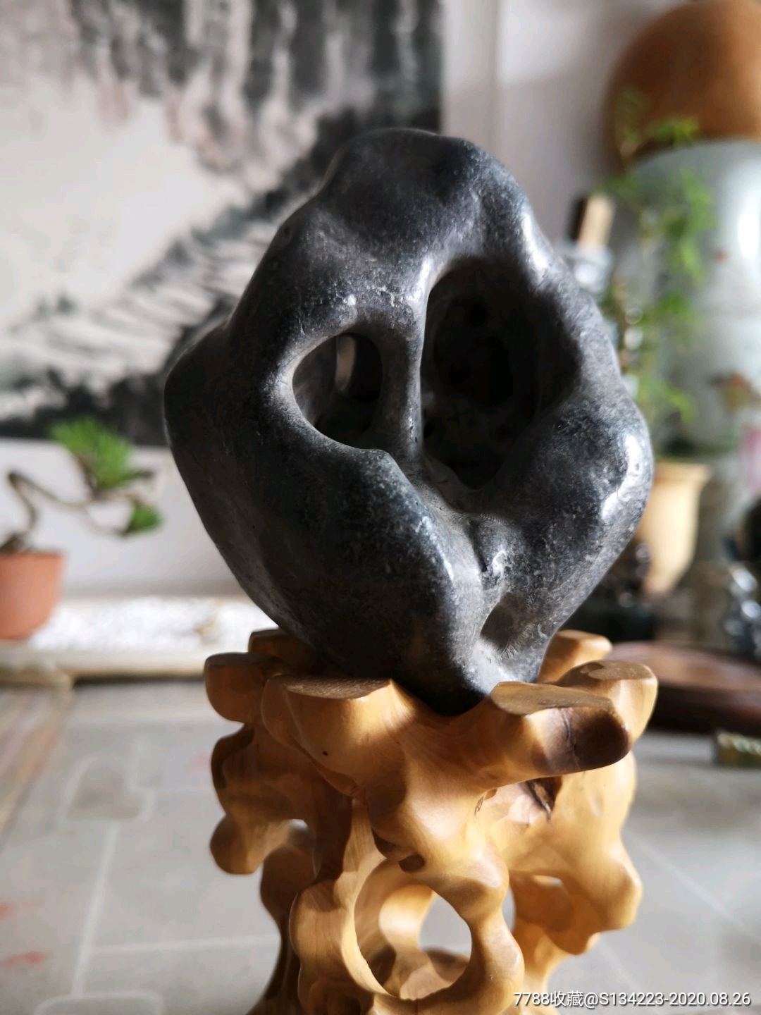 贵州清江墨金石《猴头》-其他奇石/岩石-7788收藏