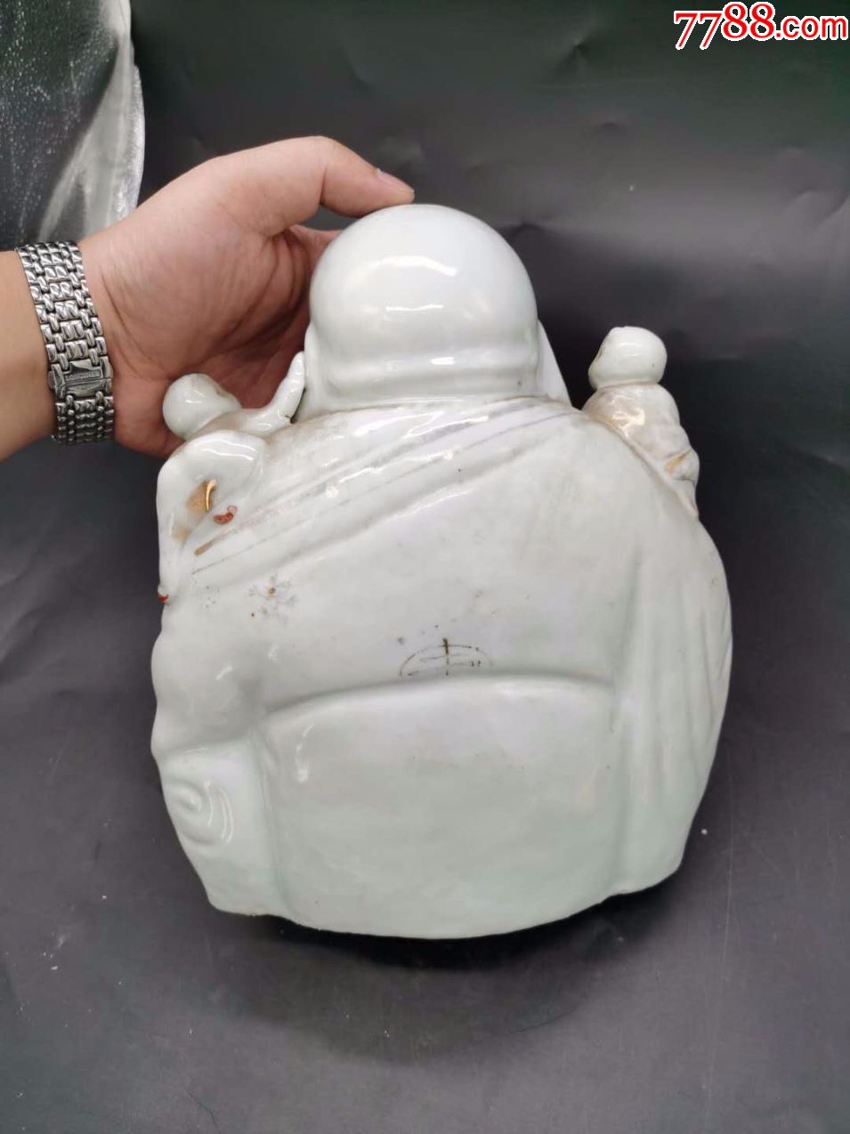 民国丁义盛款老瓷佛-青白瓷/影青瓷-7788收藏