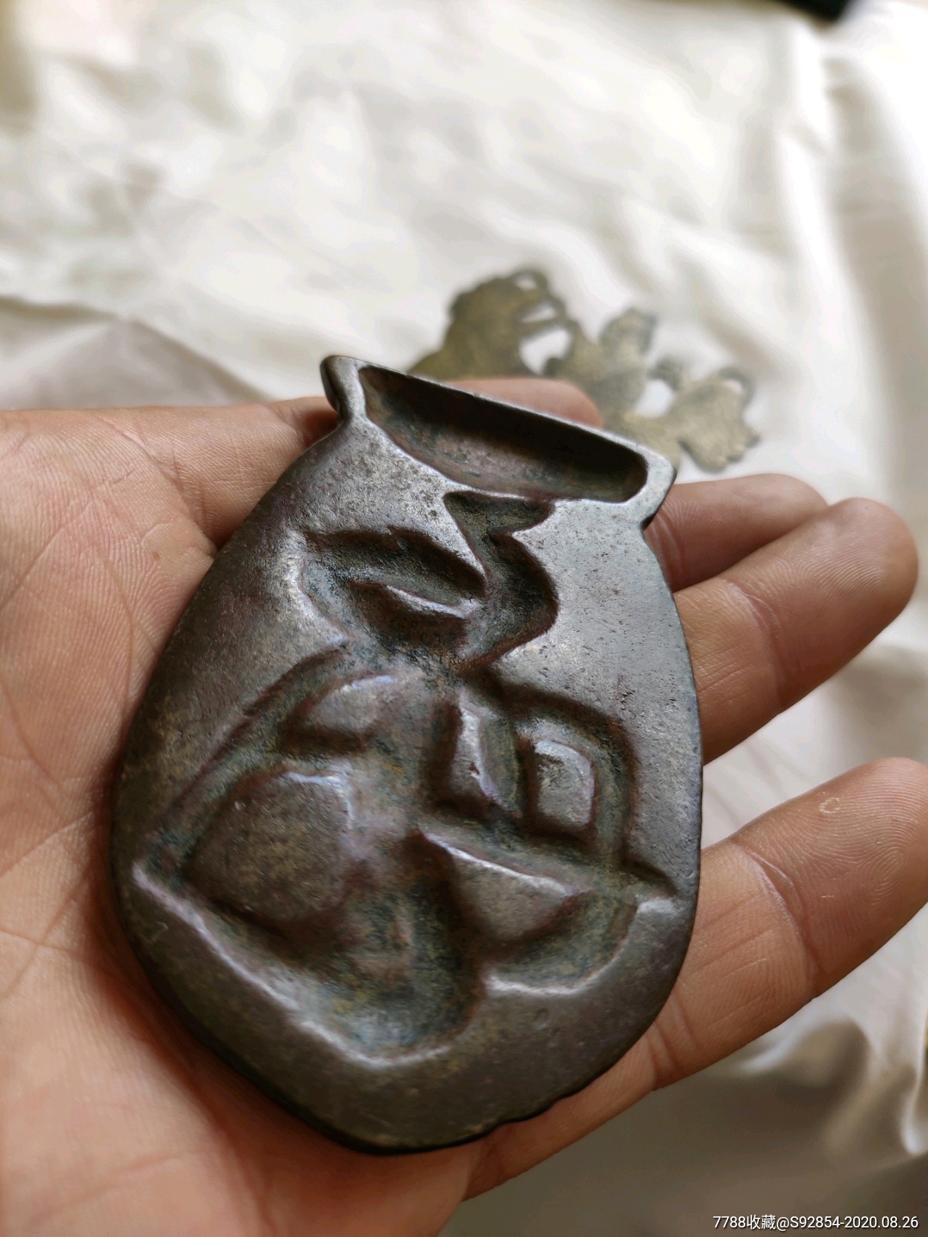 包浆温润的铜擦擦佛像铜牌-铜像/铜佛像-7788收藏