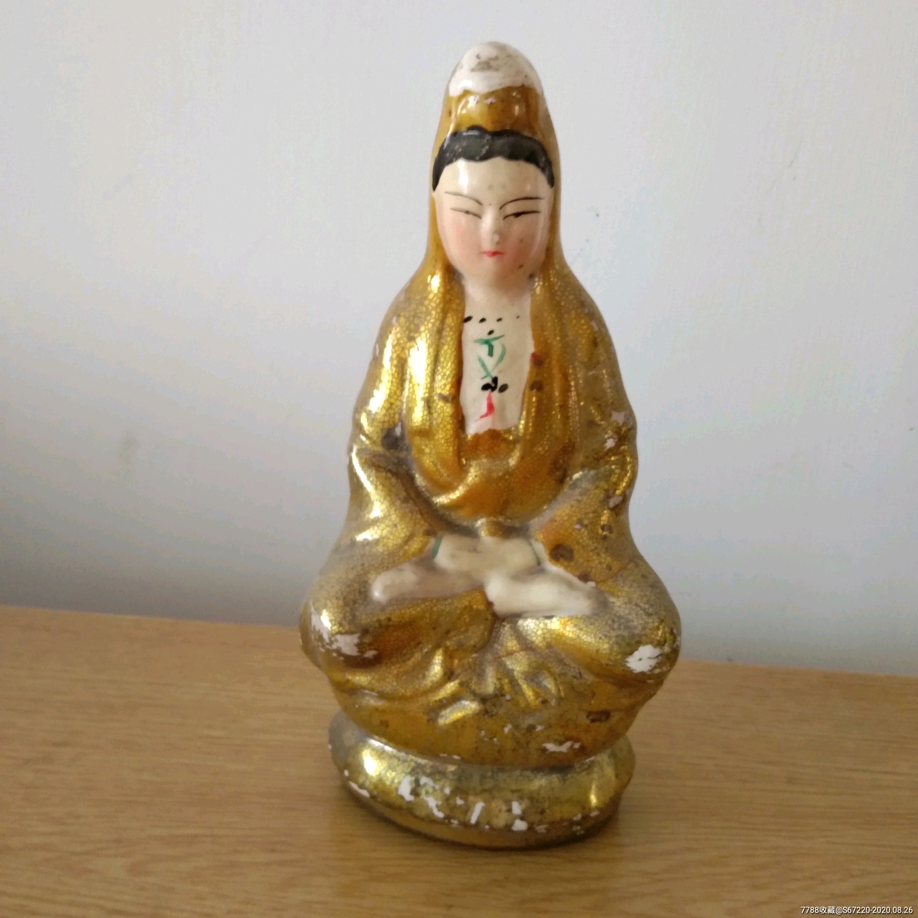 八十年代金身瓷观音像