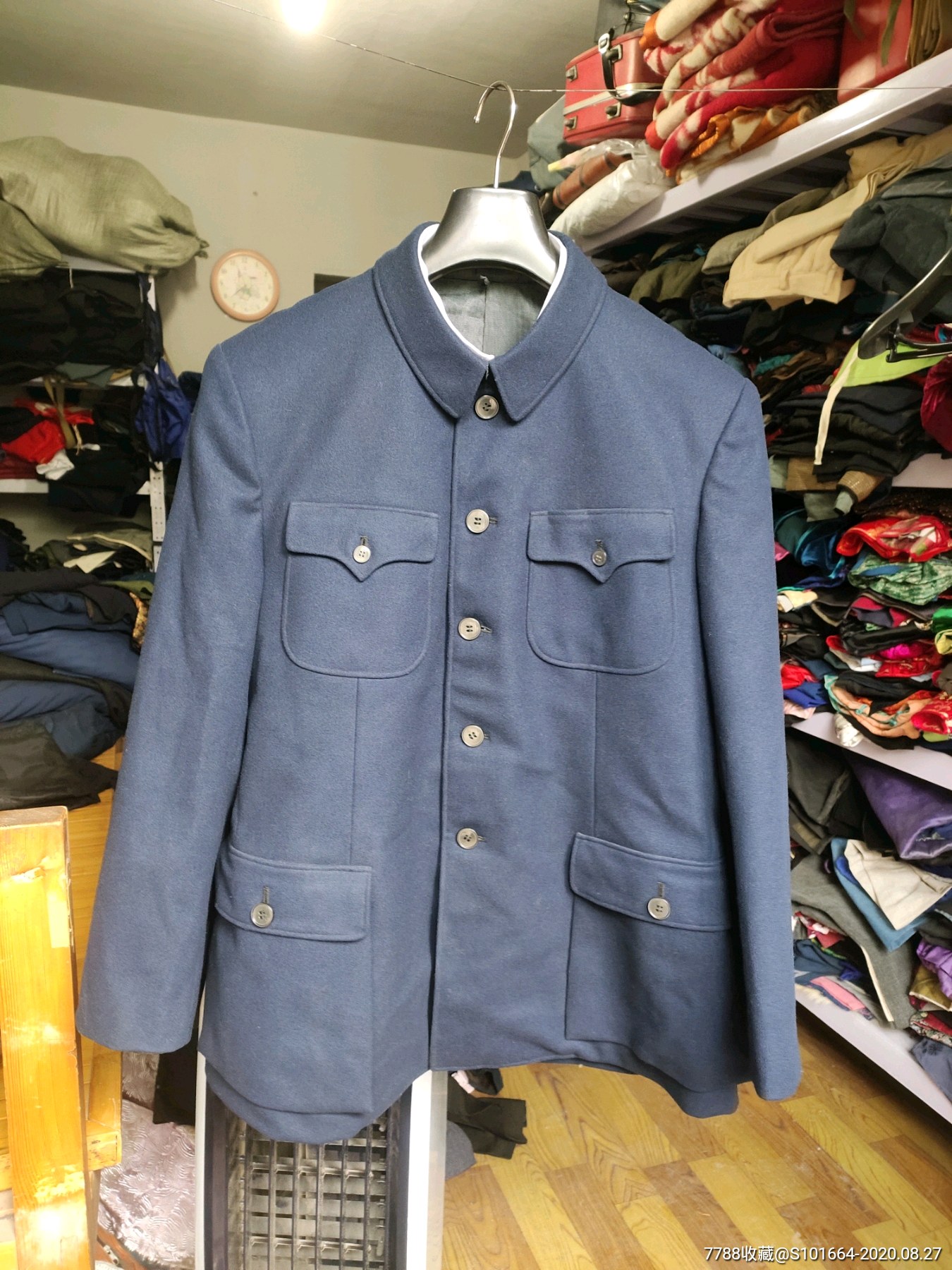 好品老式毛呢中山装雷蒙牌