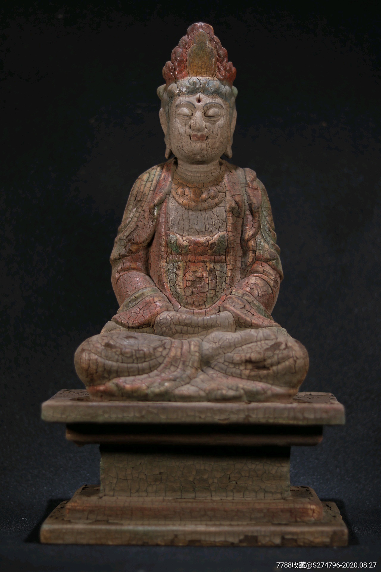 老木雕观音菩萨坐像