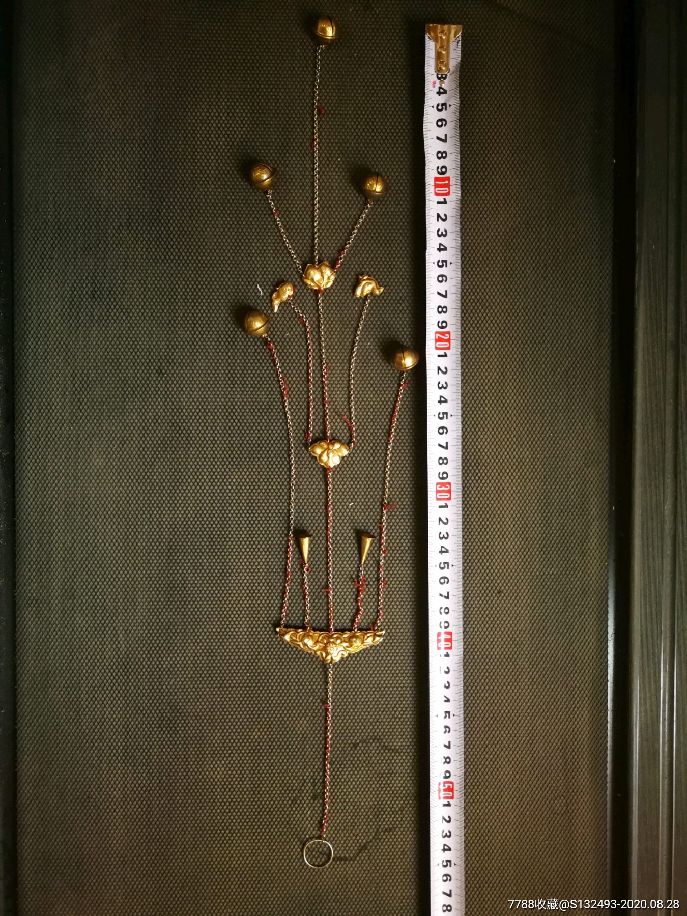 清代银鎏金压襟