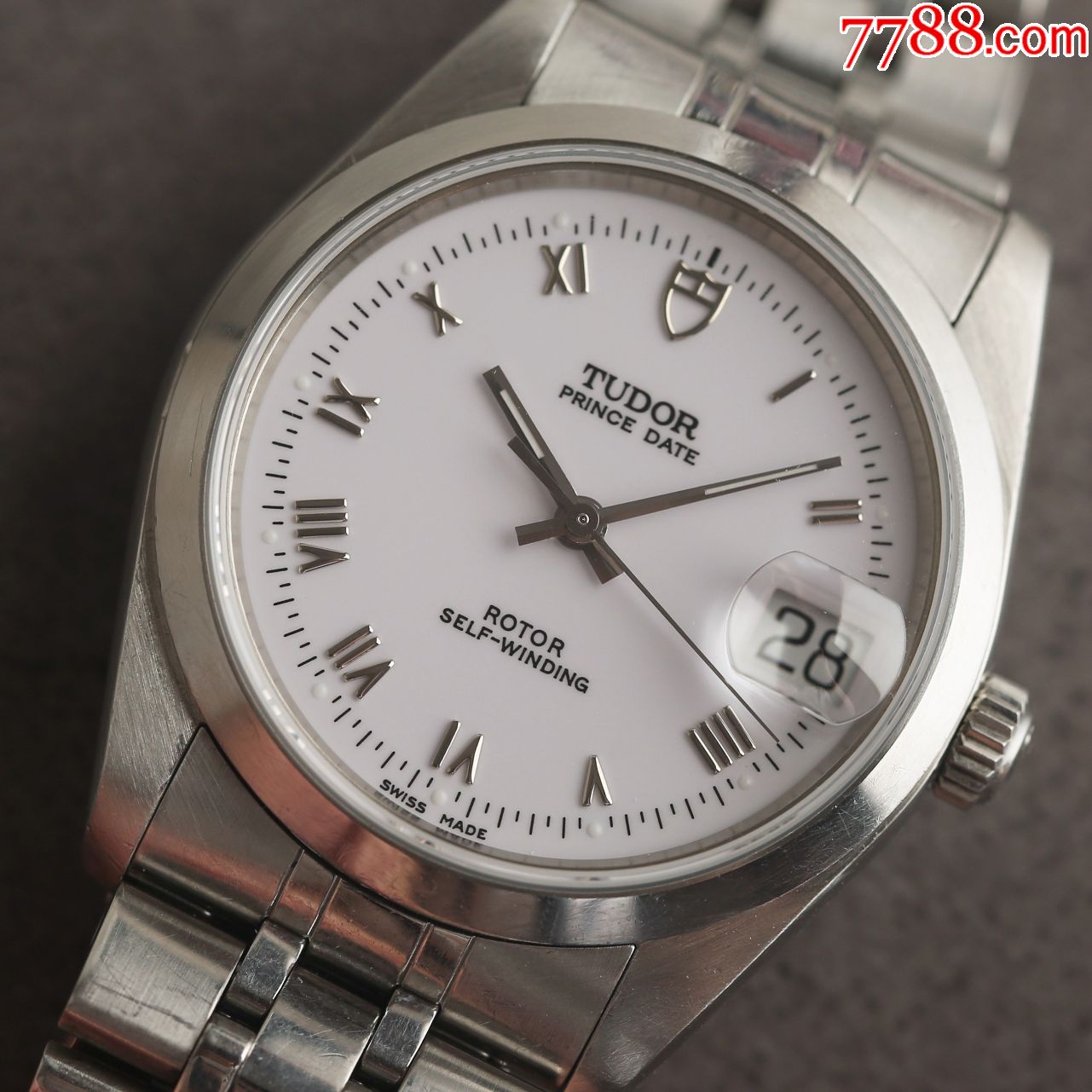 瑞士帝舵手表经典王子系列74000特殊白陶瓷盘优雅罗马字刻度